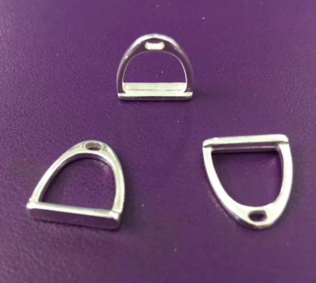 Pendant petit étrier, 14mm en argent vif ou argent antique - Argent