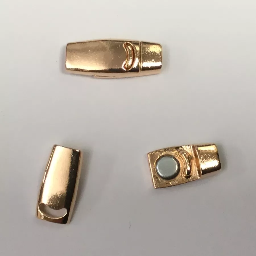 Fermoir aimanté 3mm en étain plaqué argent avec SECURITE - or rose