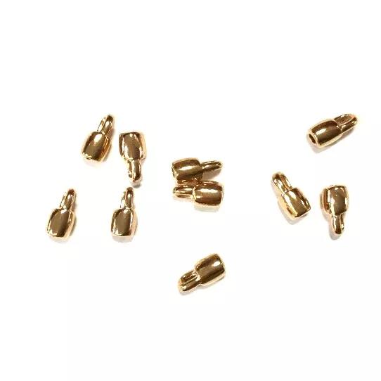 Embout avec anneau 2 mm pour cuir rond - or rose