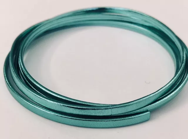 Cuir de chèvre 3mm doublé-NOUVELLES COULEURS - acqua marine 