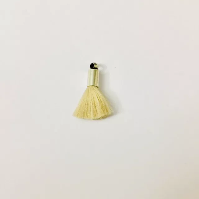 5Pompons avec embout laiton plaqué argent antique-20MM-15 couleurs - Beige