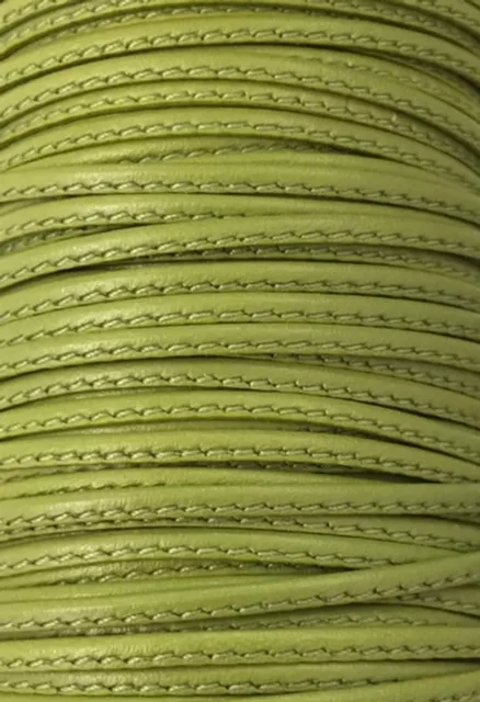 L599 Cuir cousu 1.5mm-43 COULEURS - Vert pistache