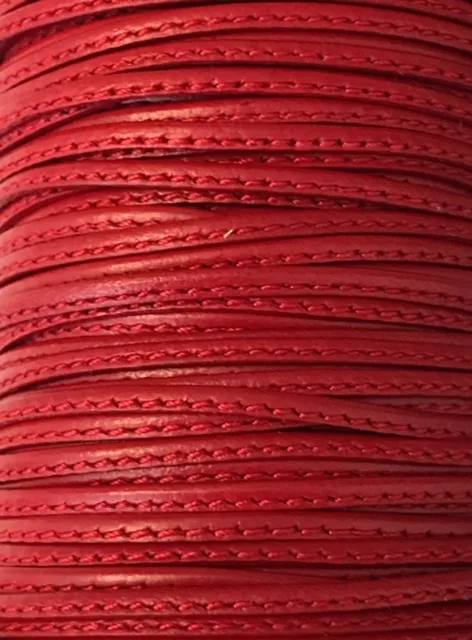 L599 Cuir cousu 1.5mm-43 COULEURS - Rouge