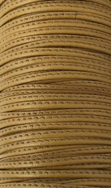 L599 Cuir cousu 1.5mm-43 COULEURS - Kaki claire arizona