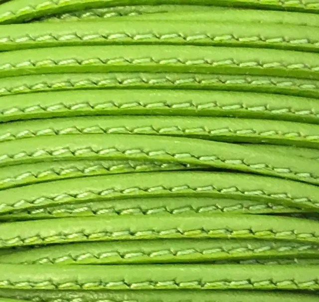 L599 Cuir cousu 1.5mm-43 COULEURS - Vert herbe