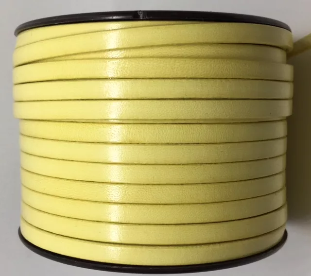 Cuir de veau 5mm Candy sans bordures noires - Jaune