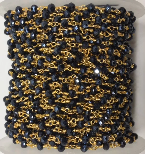 Chaînes  facettes Doré-TENDANCE HIVER 2019-PLUSIEURS COULEURS - Bleu noir