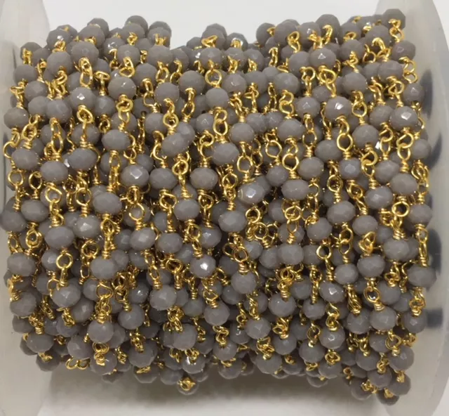 Chaînes  facettes Doré-TENDANCE HIVER 2019-PLUSIEURS COULEURS - Taupe