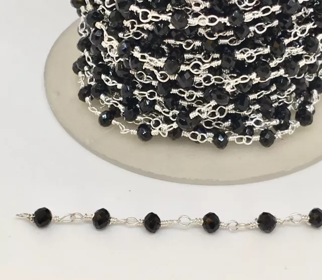 Chaine facette argenté - Noir