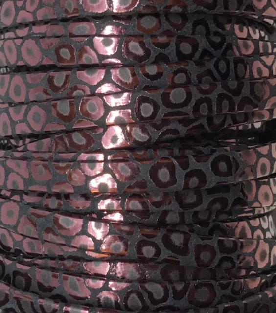 Cuir de chèvre 5mm avec motif-5 COULEURS - Prune