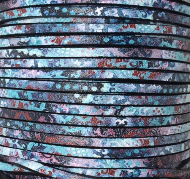 cuir de veau 3mm imprimé, NOUVEAUX MODELES  - Bleu ciel