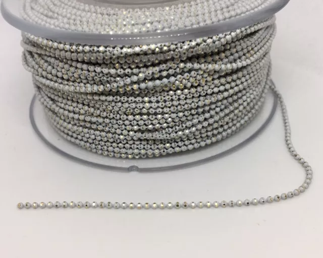 Chaîne boule en laiton colorée 1.50mm - Blanc