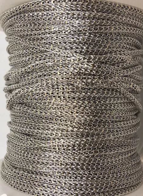 Chaîne billes de couleurs gainées avec maille argent  - Noir