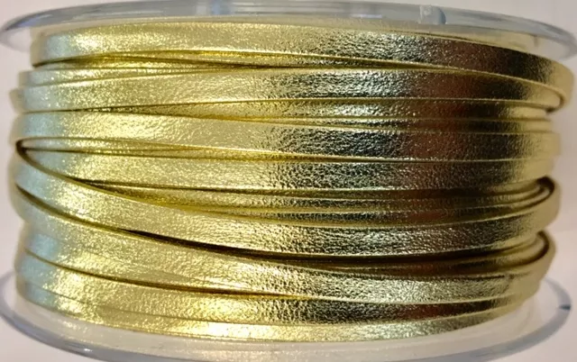 Cuir de chèvre 3mm doublé-NOUVELLES COULEURS - or mat