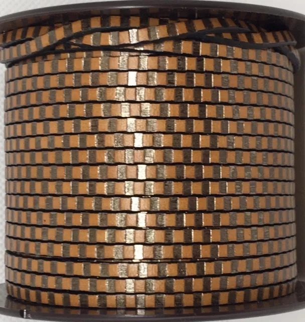 cuir de veau 3mm avec rayure - Camel