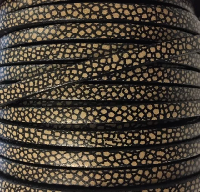 Cuir de veau 5mm imprimé points - Beige