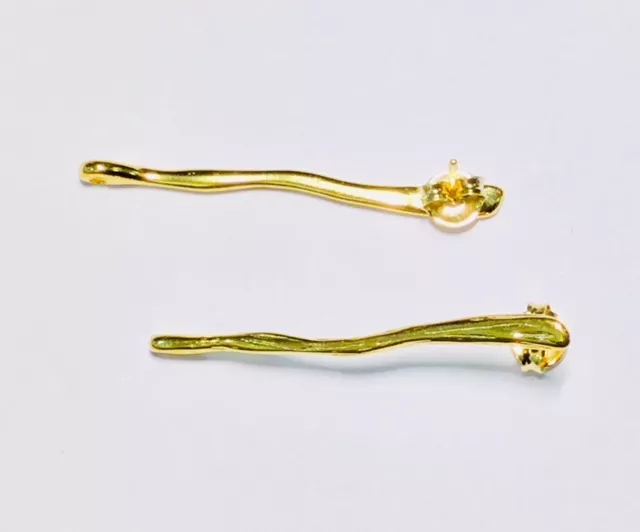 Boucle d'oreille à clou , tige avec trou - Argent Or