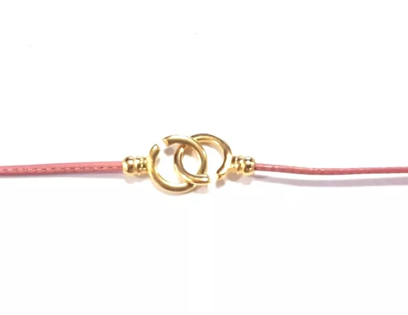 Fermoir crochet pour cuir rond 2mm - Or