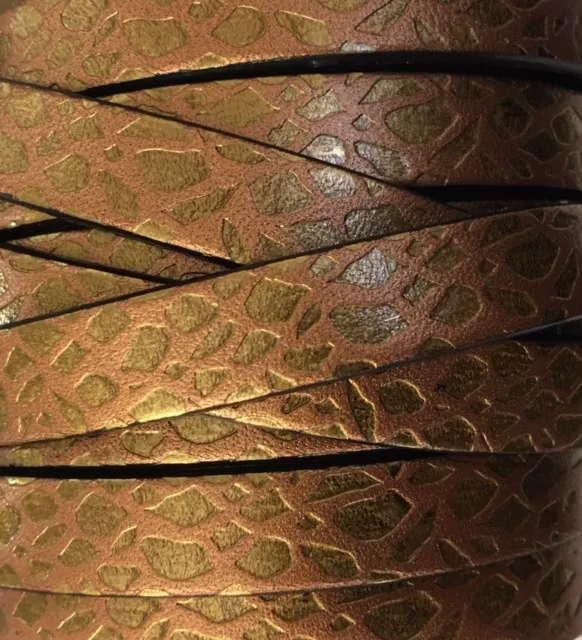 Cuir de veau motif spider 10mm-NOUVELLES COULEURS - Cuivre métallisé