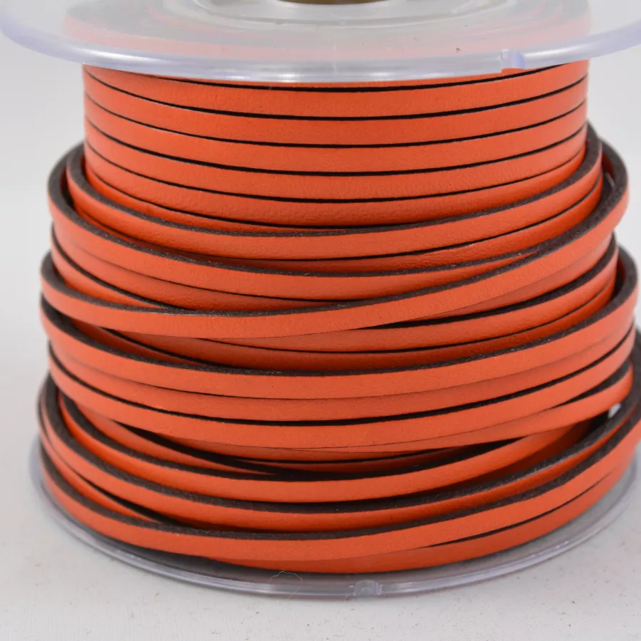 1m Cuir de veau 3mm plat-NOUVELLES COULEURS - Orange