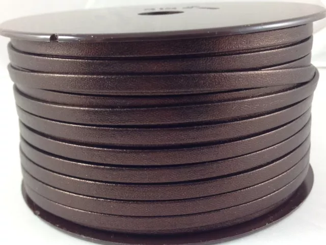 Cuir de chèvre métallisé 5mm - Marron