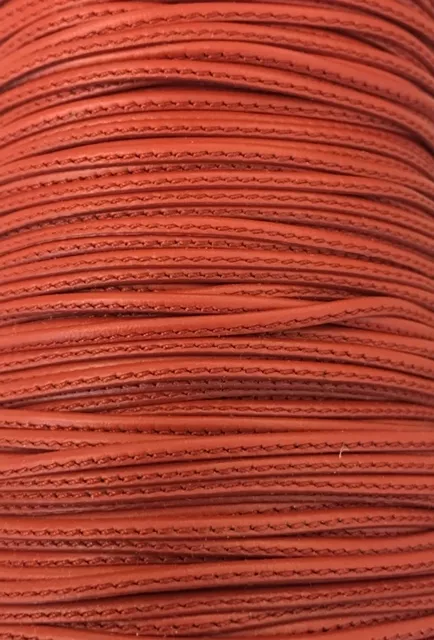 L599 Cuir cousu 1.5mm-43 COULEURS - Rouge tuile