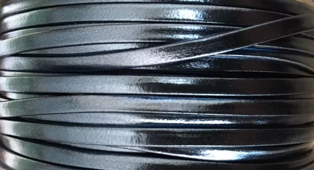 Cuir de chèvre 3mm doublé-NOUVELLES COULEURS - Bleu métallisé