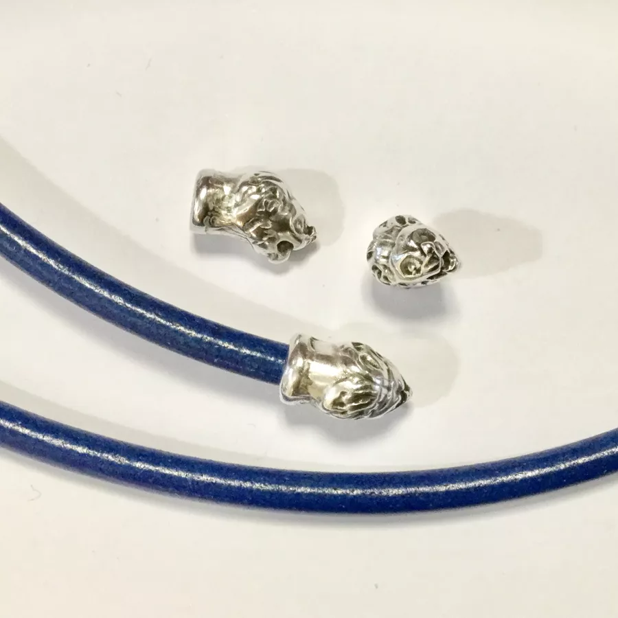 Embout tete de lion 5mm pour cuir rond