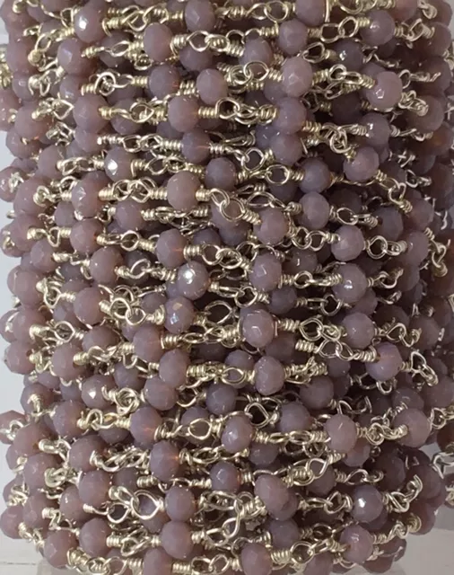 Chaine facette argenté - Lilas