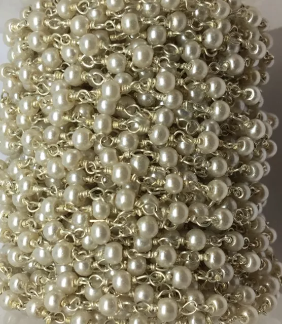 Chaine facette argenté - Perle