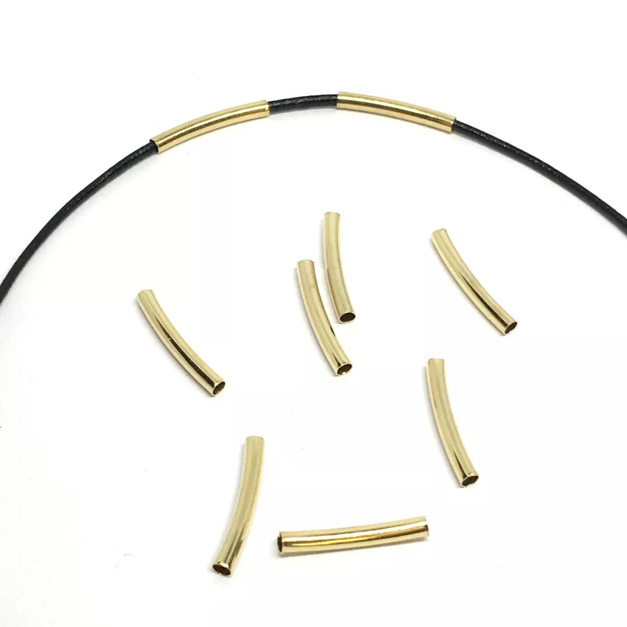 Petit tube en laiton 15 x1.2mm plaqués 10microns en France - Or