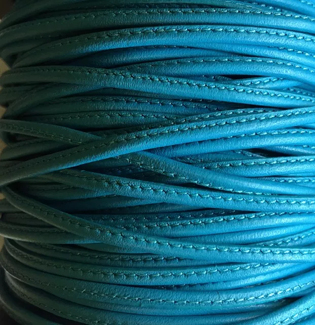 Cuir de chèvre cousu 2.70mm,NOUVELLES COULEURS,29 couleurs - Turquoise