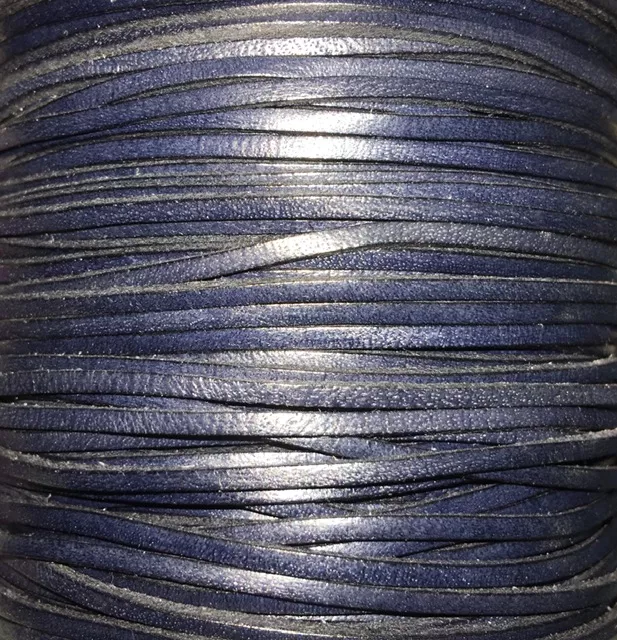 Cuir de veau 2mm plat-nouvelles couleurs - Bleu marine