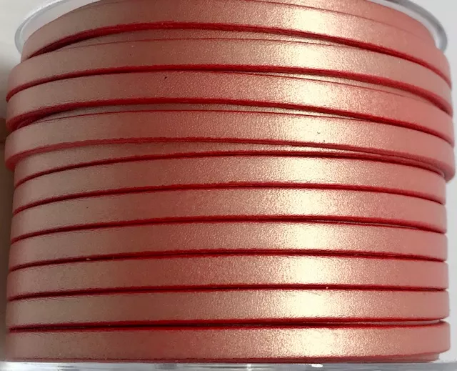 Cuir de veau nacrés 5mm - Rouge