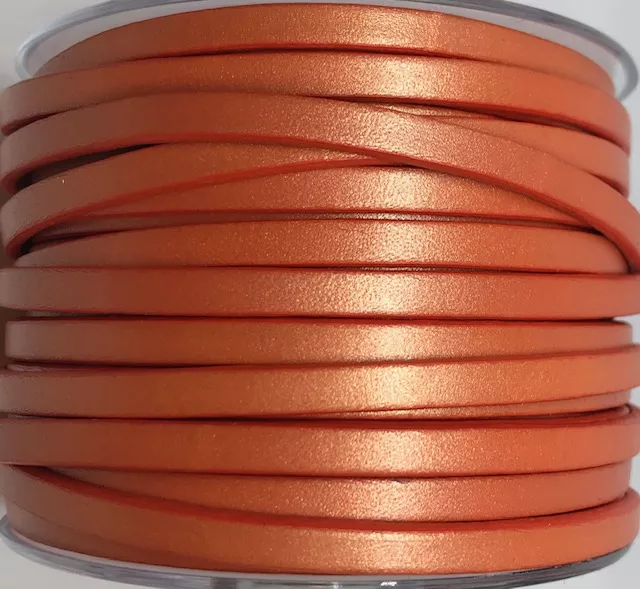 Cuir de veau nacrés 5mm - Orange