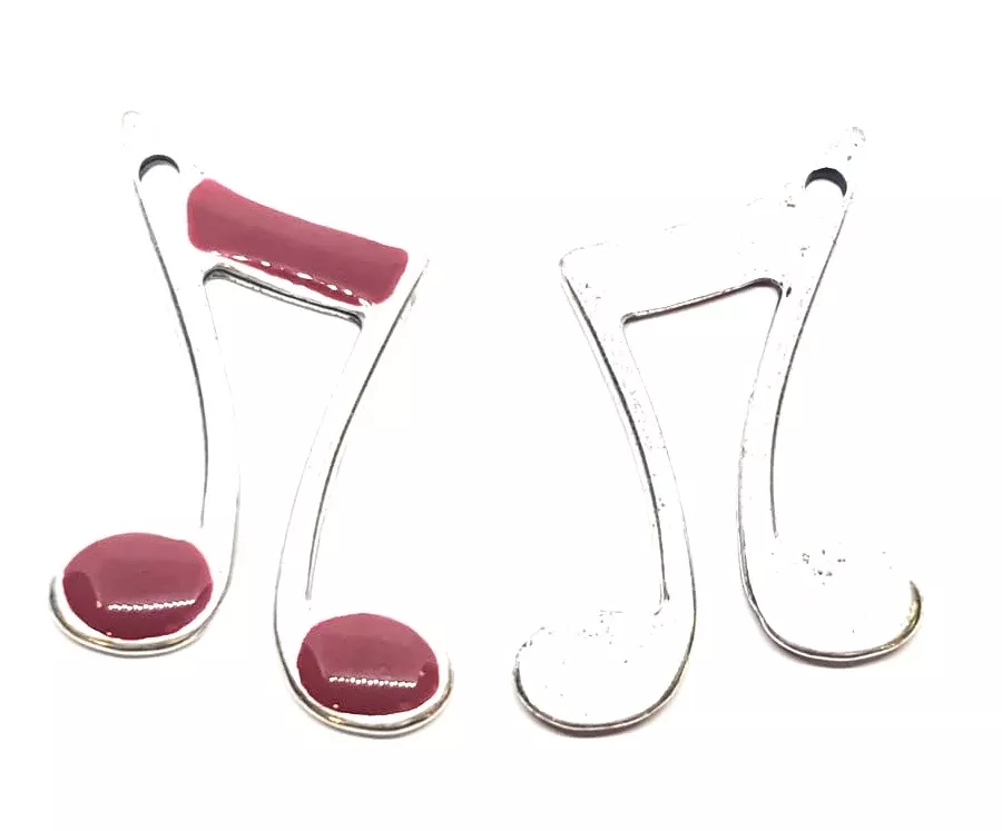 Pendant note de musique émaillé - Bleu Bordeaux