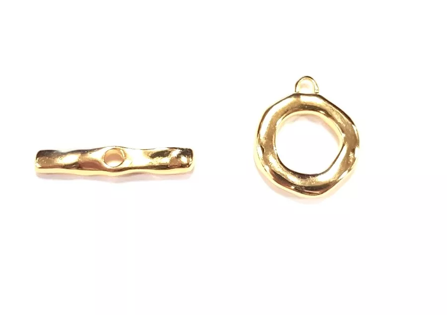 Fermoir en T martelé - Argent Or