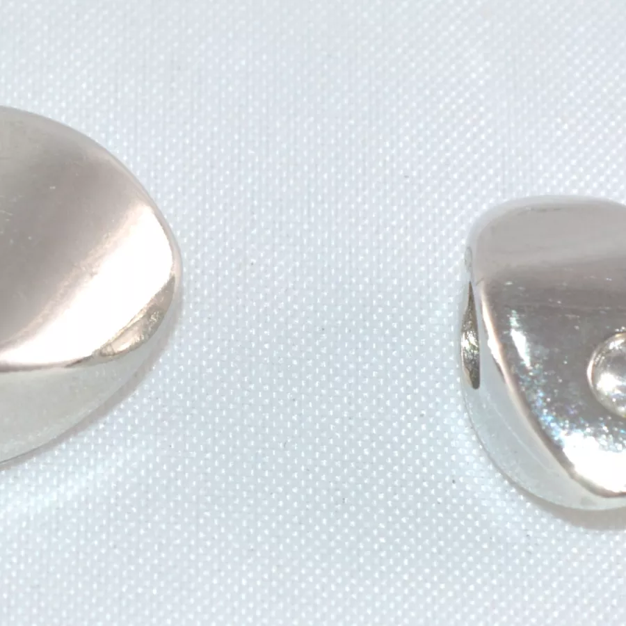 Passant coeur avec strass pour 3mm cuir rond