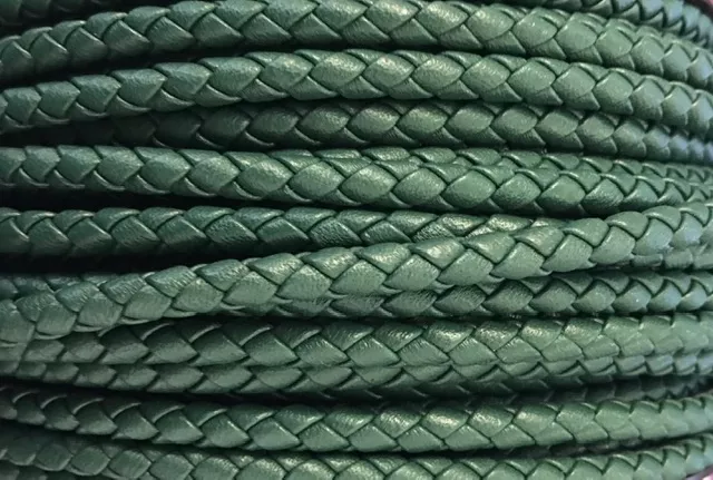 Cuir tressé rond 5mm pour HOMME - Forest