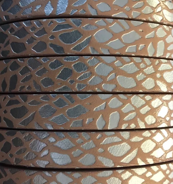 Cuir de veau motif spider 10mm-NOUVELLES COULEURS - Naturel