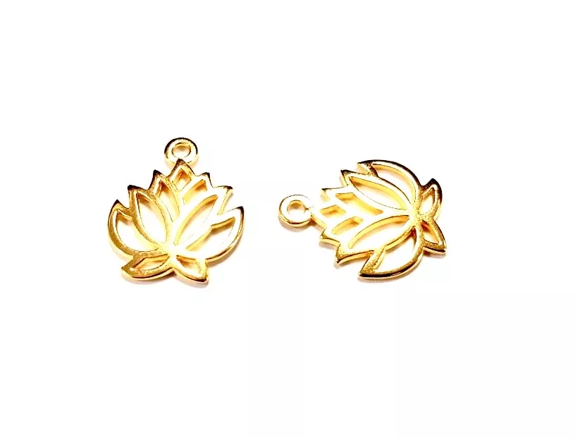 Pendant lotus - Argent antique Or