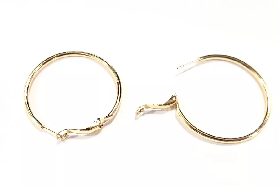 Boucles d'oreille créole en laiton plaqué argent ou doré - Or