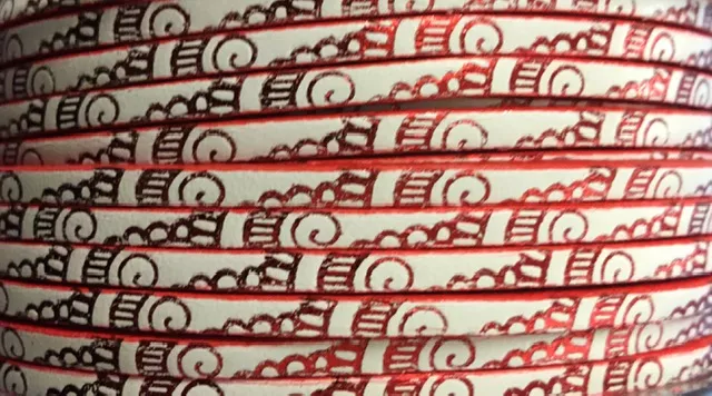 cuir de veau 3mm imprimé, NOUVEAUX MODELES  - Rouge métallisé