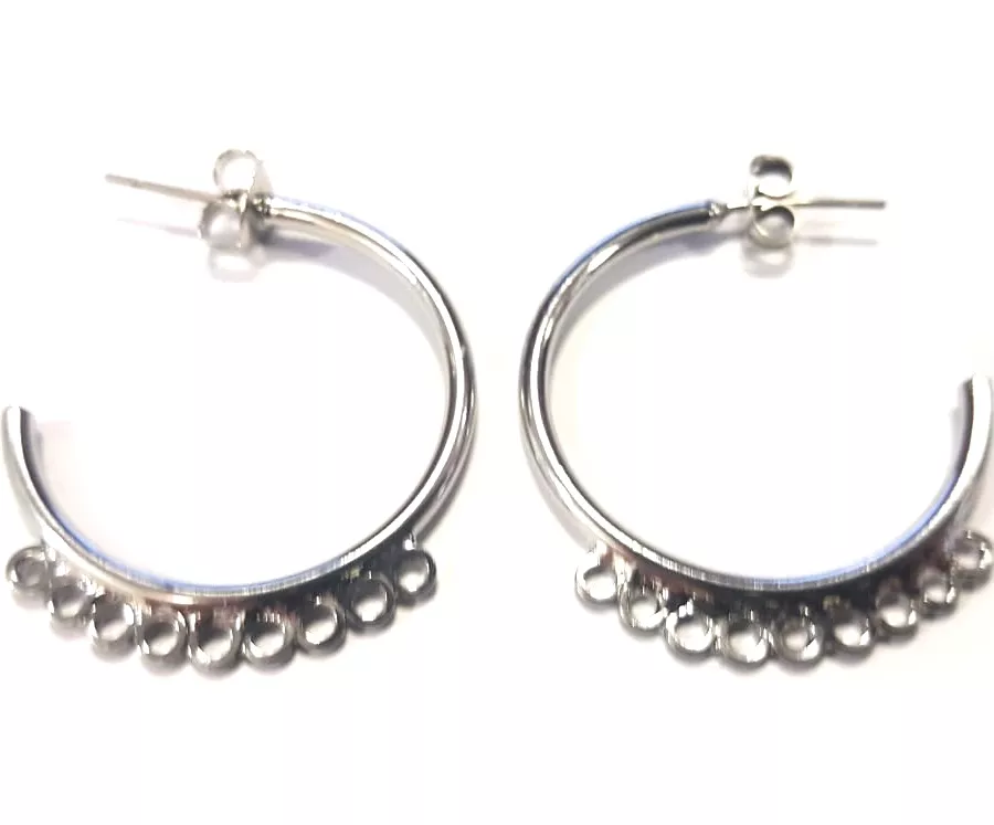 BO créoles avec anneaux - Or or rose rhodié