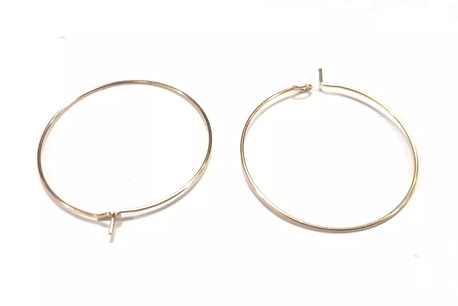 BO créoles en acier ou acier doré 31mm - Argent Or