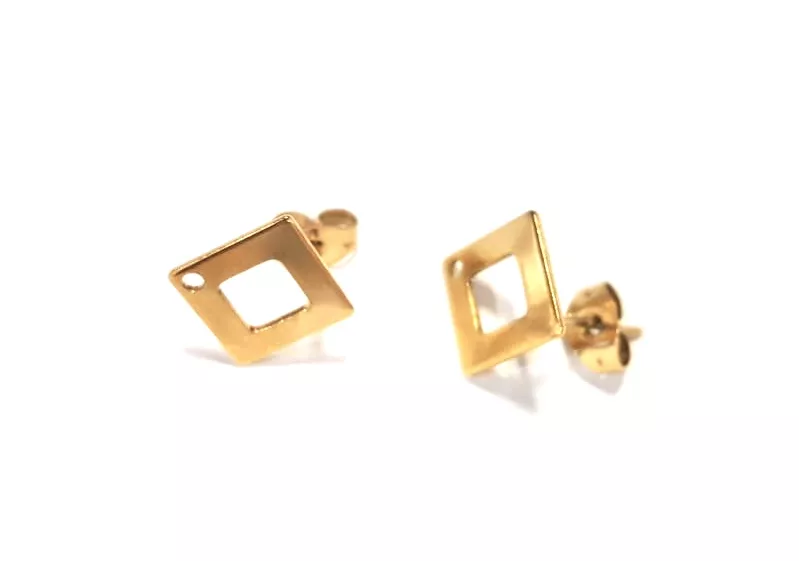 BO carrées en acier - Argent Or