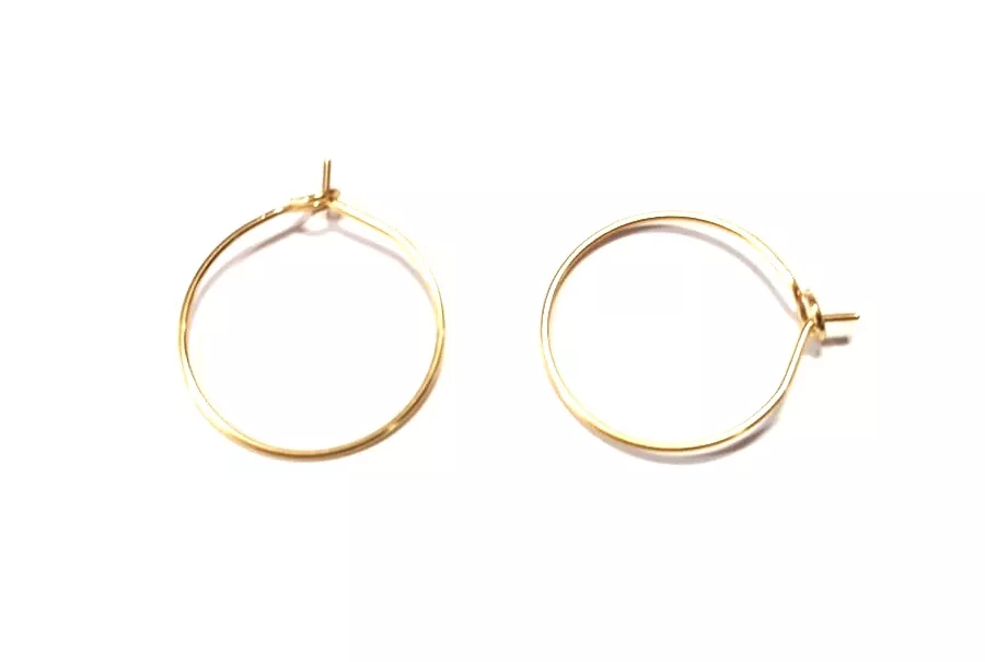 BO créoles en acier ou acier doré 20mm - Argent Or