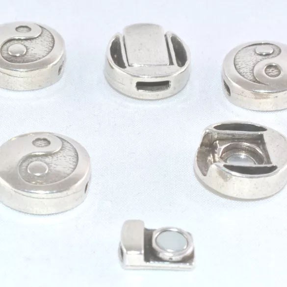 2Fermoir aimanté 5 mm pour cuir plat  ying yang 