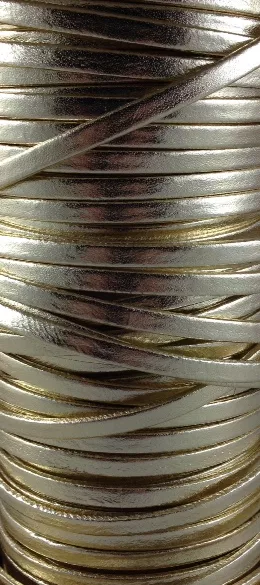 Cuir de chèvre agneau metalisé doublé 5mm - Jaune