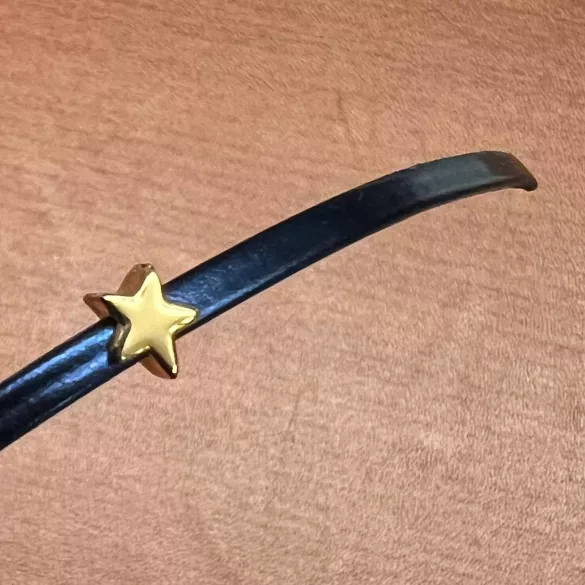 Passant étoile pour cuir 3mm plat argent ou or - Or